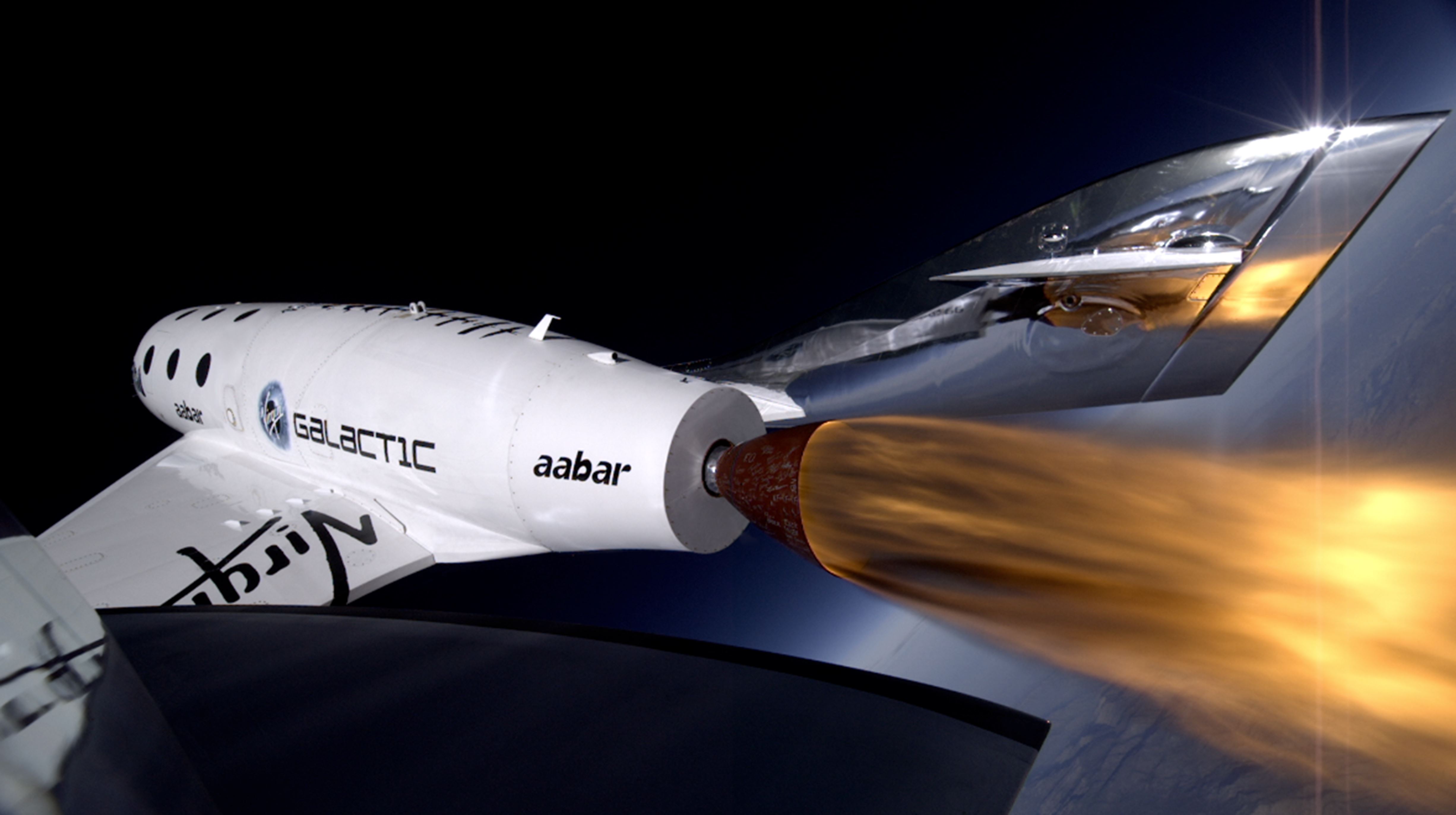 Photo taken on the cusp of space by a camera on one of the spaceship’s hinged tail-booms.